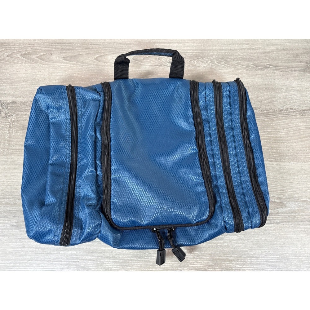 eBags Pack-it-Flat Toiletry Kit Blue Hanging Travel Organizer Case Bag